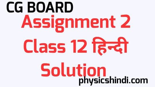 Assignment 2 Class 12 Hindi Solution CG Board