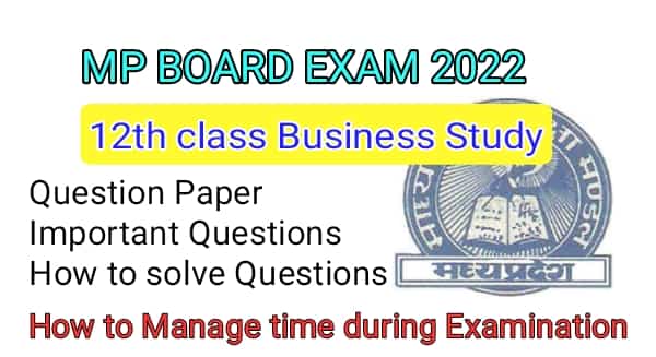 MP Board Class 12 business study question paper 2022