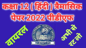 MP Board Class 12 Hindi Trimasik Paper 2022 pdf