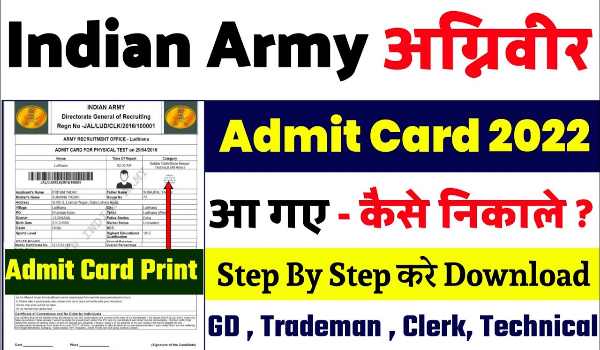 Indian Army Admit Card 2022 PDF Download