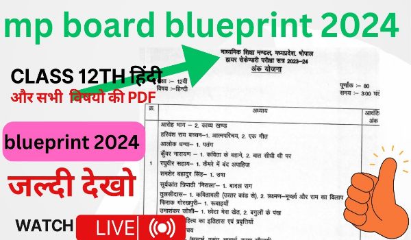 MP Board Blueprint 2024 Hindi Medium